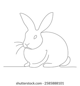 Minimalist Bunny Continuous Line Art Illustration