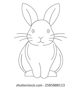 Minimalist Bunny Continuous Line Art Illustration
