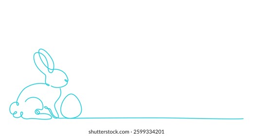 Minimalist bunny and easter egg. Silhouette of a rabbit in a simple style. Vector illustration.