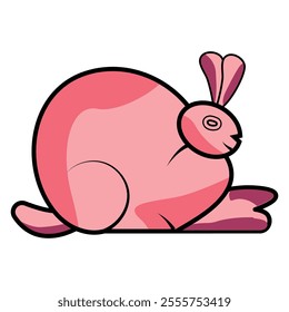 Minimalist bunny vector design art.