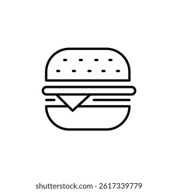 Minimalist burger icon representing fast food and simple graphic design