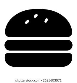 Silhueta de hambúrguer minimalista. ilustração vetorial