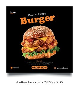 minimalist burger social media ad, story, banners. social media magazine offer price promotion content.
