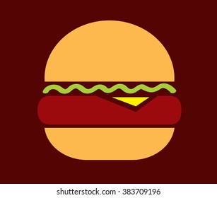 minimalist burger vector illustration