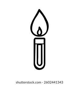 Minimalist Burning Match Vector Icon for Fire, Energy, Ignite, and Creative Branding Designs