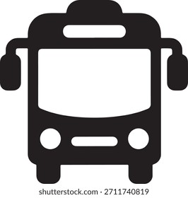 Diseño minimalista del Vector del icono del autobús en el estilo limpio audaz de la silueta del arte de la línea moderno elemento gráfico simple del símbolo del vehículo del transporte para la marca profesional de la ilustración y el uso digital