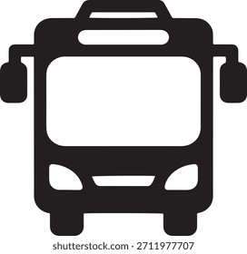 Minimalist bus icon vector design in bold clean line art silhouette style modern simple transportation vehicle symbol sign graphic element for professional illustration branding and digital use