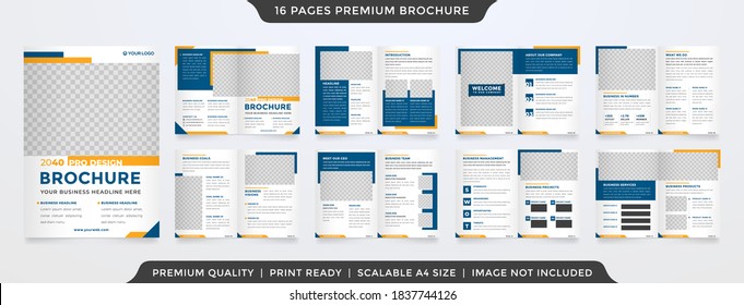 Minimalist Business Bifold Brochure Template Premium Style With Modern Style And Clean Concept Use For Business Proposal And Business Profile