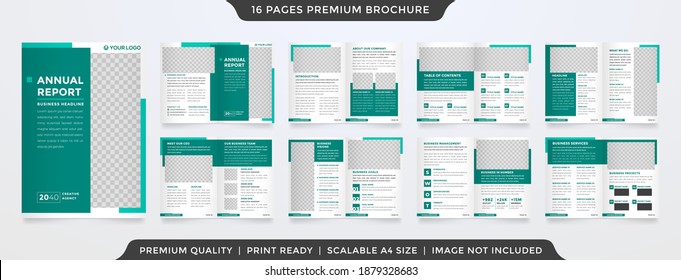 minimalist business bifold brochure template with clean style and simple layout use for business proposal and annual report