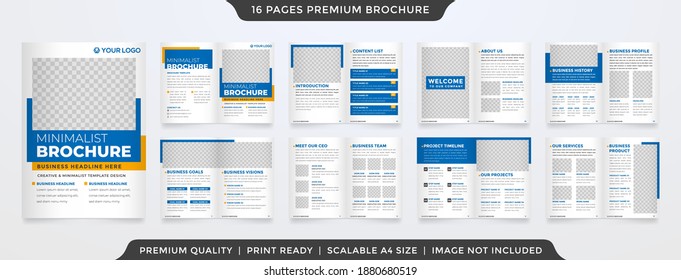 minimalist business bifold brochure template with modern layout and simple style use for business proposal and annual report 