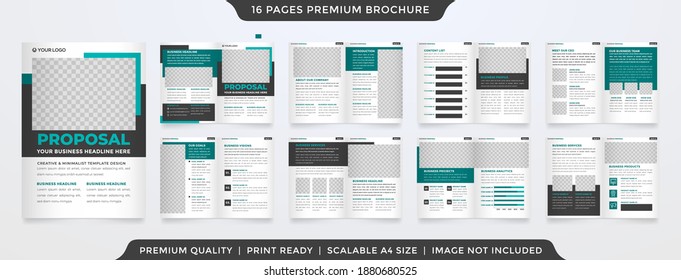 minimalist business bifold brochure template with modern layout and simple style use for business proposal and annual report 