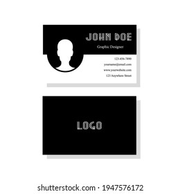 Minimalist business card black and white template design