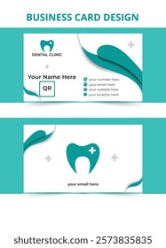 Minimalist Business Card for Dental Clinic and Dentist or visiting card design