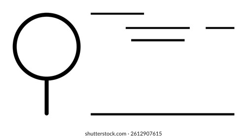 Minimalist business card design featuring a circle on the left and horizontal lines representing text. Ideal for modern branding, personal identity, graphic design projects, clean layouts, business