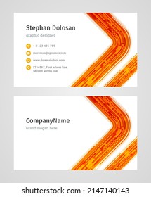 Minimalist Business Card Design Template. Modern Creative and Clean Corporate Design. Vector Illustration. Front and Back Sides with Colorful Abstract Background