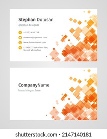 Minimalist Business Card Design Template. Modern Creative and Clean Corporate Design. Vector Illustration. Front and Back Sides with Colorful Abstract Background