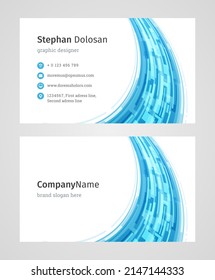 Minimalist Business Card Design Template. Modern Creative and Clean Corporate Design. Vector Illustration. Front and Back Sides with Colorful Abstract Background