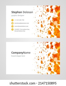 Minimalist Business Card Design Template. Modern Creative and Clean Corporate Design. Vector Illustration. Front and Back Sides with Colorful Abstract Background