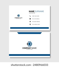 Minimalist business card design template. Clean business card layout. Vector illustration