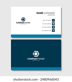 Minimalist business card design template. Clean business card layout. Vector illustration