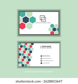 Minimalist business card design template. Clean business card layout. Vector illustration