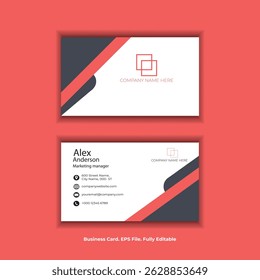 Minimalist business card design template. Clean business card layout. Vector illustration