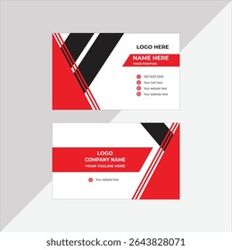 Minimalist business card design template. Clean business card layout. Vector illustration
