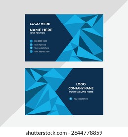 Minimalist business card design template. Clean business card layout. Vector illustration
