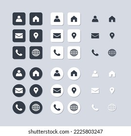 Minimalist business card icon set