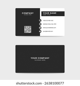 minimalist business card template black color white accent
