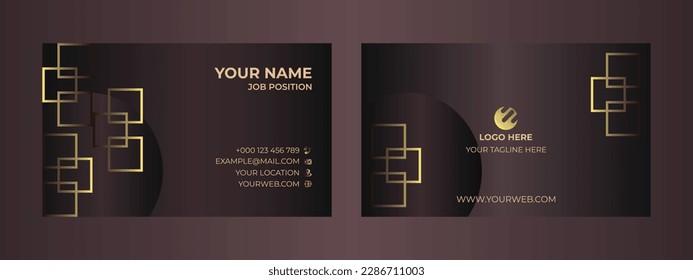 Minimalist business card template. Business card.Simple Dark Business Card.