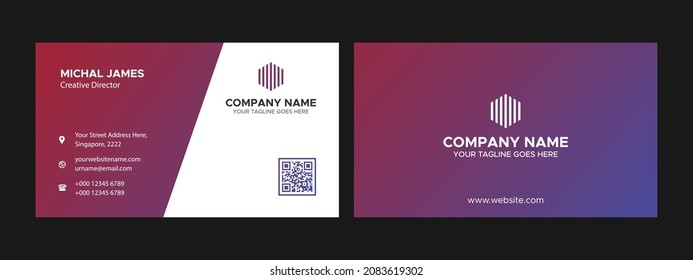 Minimalist business card template vector