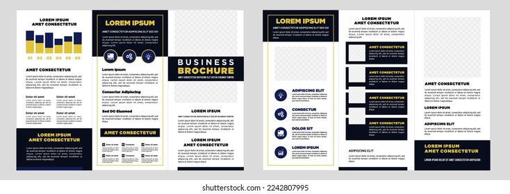 Minimalist business digital marketing trifold brochure template