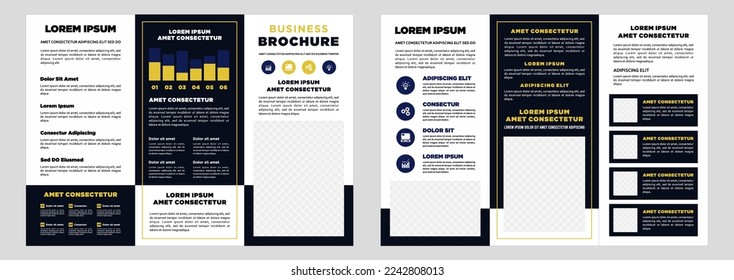 Minimalist business digital marketing trifold brochure template