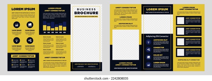 Minimalist business digital marketing trifold brochure template