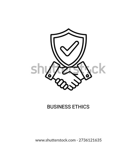 Minimalist business ethics icon representing integrity, corporate responsibility, and professional standards for office and corporate projects.