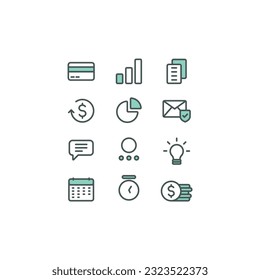  "Minimalist Business Icon Collection" - a vector illustration set featuring editable strokes, designed with a clean and modern aesthetic to cater to a wide range of business-related projects.