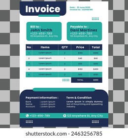 Minimalist business Invoice Easy to edit and customise, with a single page invoice design template