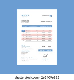 Minimalist Business Invoice Template Design