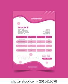 Minimalist Business Invoice Template Vector Format, Receipt Voucher, Sales Invoice, Quotation, Bill Voucher