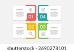 Minimalist Business Options Four Steps Timeline Diagram for Presentation. Vector illustration.