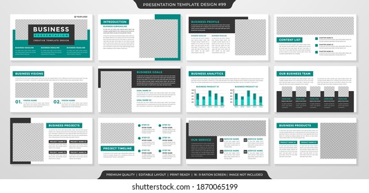 minimalist business presentation layout template with clean style and minimalist concept use for annual report and profile