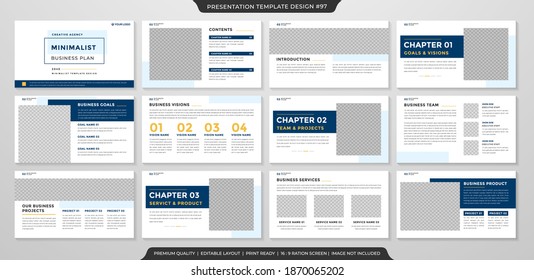 minimalist business presentation layout template with clean style and minimalist concept use for annual report and profile
