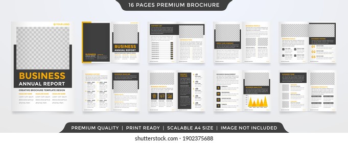 minimalist business prosposal template design with bifold brochure concept and clean layout style use for business profile and annual report