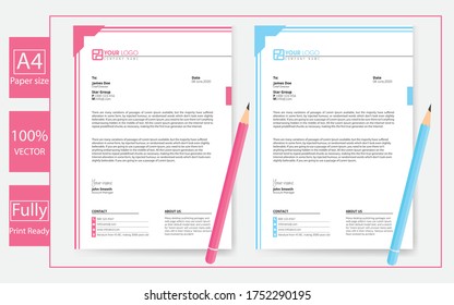 Minimalist Business style letterhead template, letterhead set or bundle