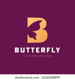 Minimalist Butterfly B Letter Logo Design