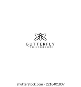 Logo de la mariposa. Diseño de logotipo de línea de lujo. Logotipo de símbolo universal de la mariposa premium.