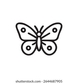 A minimalist butterfly icon perfect for nature inspired designs and illustrating insects Featuring clean lines and a simple aesthetic