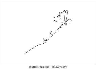 Minimalist butterfly line art simple vector outline vector illustration design