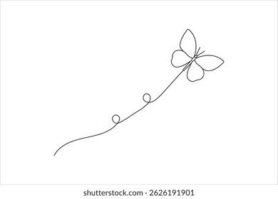 Minimalist butterfly line art simple vector outline vector illustration design
